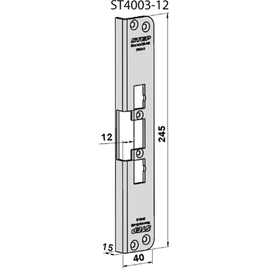 STOLPE 4003 12MM VINKLET M/RUNDE HJ. (730T-12) STEP 40/90 RST. (E11110)