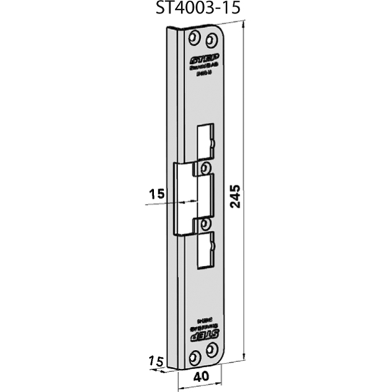 STOLPE 4003 15MM VINKLET M/RUNDE HJ. (730T-15) STEP 40/90 RST. (E11111)