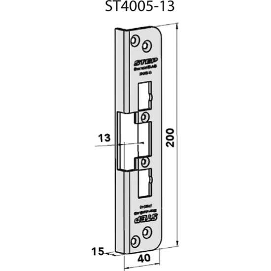 STOLPE 4005-13MM VINKLET M/RUNDE HJ. (1487-1) STEP 40/90 RST (E11113)