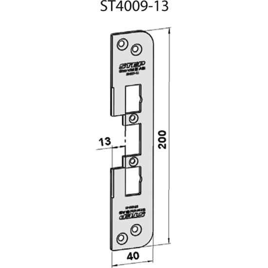 STOLPE 4009 13MM PLAN, M/RUNDE HJ. (1487-1) STEP 40/90 RST. (E11119)
