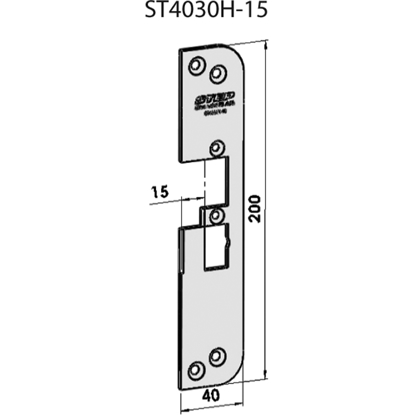 Bilde av STOLPE 4030 15MM HØYRE STEP 40/90 RST. (E11130)