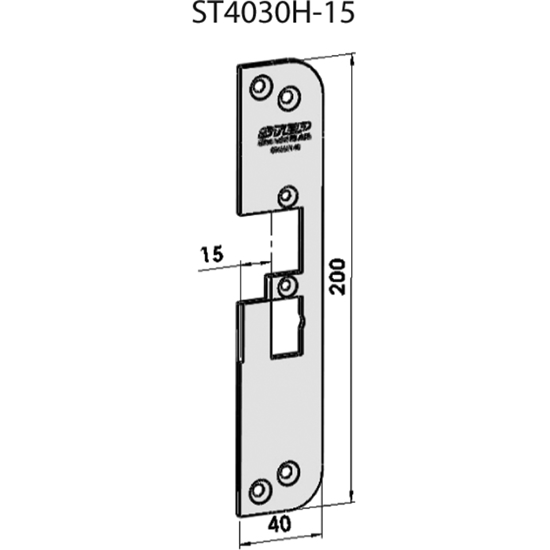 STOLPE 4030 15MM HØYRE STEP 40/90 RST. (E11130)