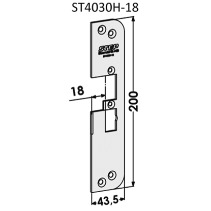 Bilde av STOLPE 4030 18MM HØYRE STEP 40/90 RST.` (E11154)