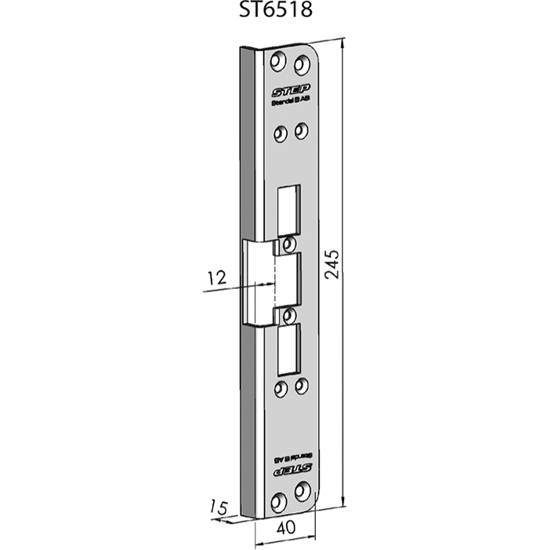 STOLPE 6518-12 VINKLET M/AVRUND HJ. STEP 60 RST. (E13119)