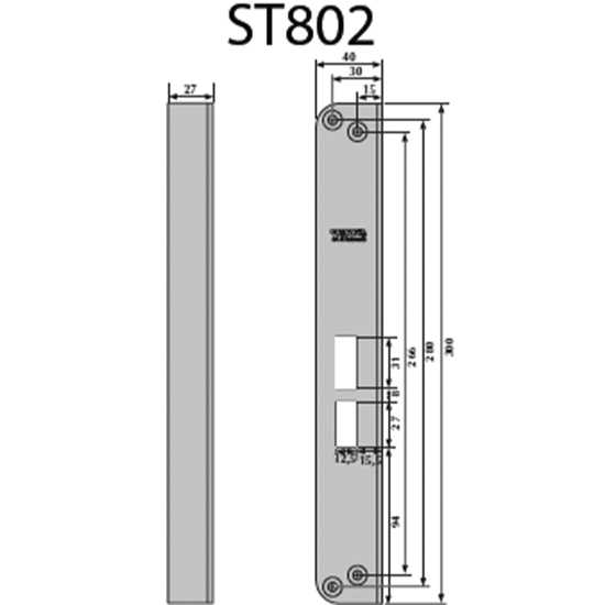 SLUTTSTYKKE ST-802A VENSTRE STEP RST. (E24003)