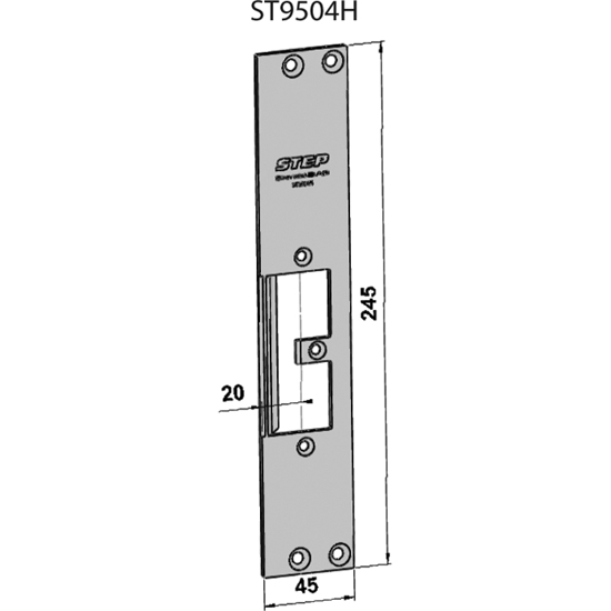 STOLPE 9504-20MM HØYRE STEP 92 RST. (E17106)