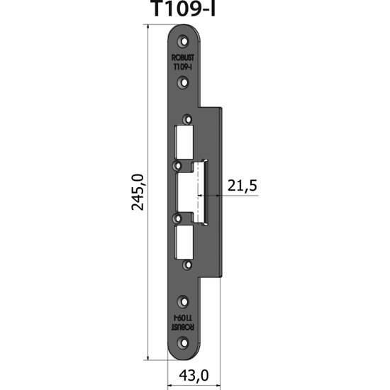 STOLPE T109-I RETT 21,5 MM RST.EL.POL (80T109-I)
