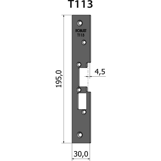 STOLPE T113 ÅPEN 4,5 MM RST.EL.POL (80T113)