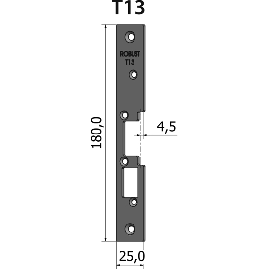 STOLPE T13 ÅPEN 4,5 MM RST.EL.POL (80T13)