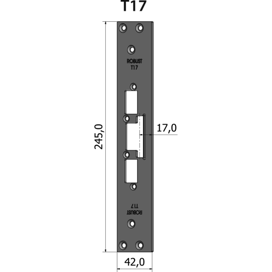 STOLPE T17 RETT 17 MM RST.EL.POL (80T17)