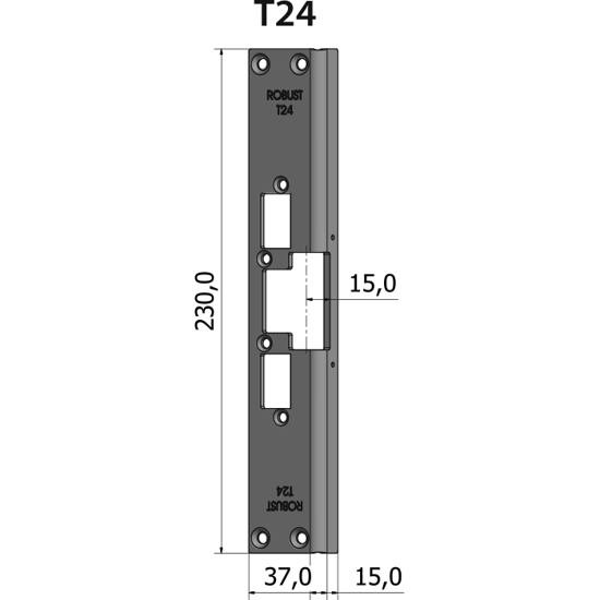 STOLPE T24 VINKLET 15 MM RST.EL.POL (80T24)