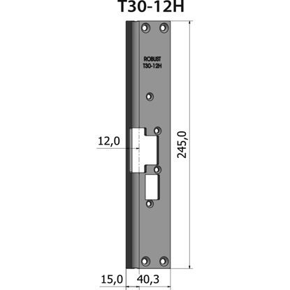 Bilde av STOLPE T30-12H VINKLET 12 MM RST.EL.POL (80T30-12H)