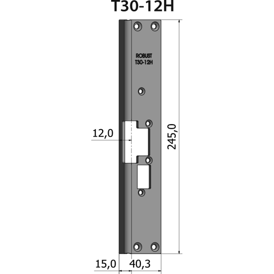 STOLPE T30-12H VINKLET 12 MM RST.EL.POL (80T30-12H)