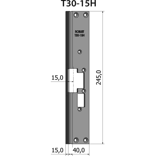 STOLPE T30-15H VINKLET 15 MM RST.EL.POL (80T30-15H)