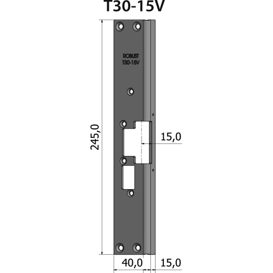 STOLPE T30-15V VINKLET 15 MM RST.EL.POL (80T30-15V)