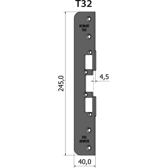 STOLPE T32 ÅPEN 4,5 MM RST.EL.POL (80T32)