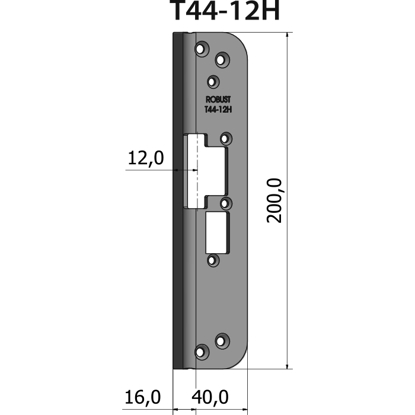 Bilde av STOLPE T44-12H VINKLET 12 MM RST.EL.POL (80T44-12H)
