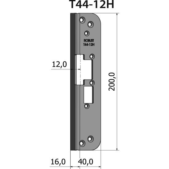 STOLPE T44-12H VINKLET 12 MM RST.EL.POL (80T44-12H)