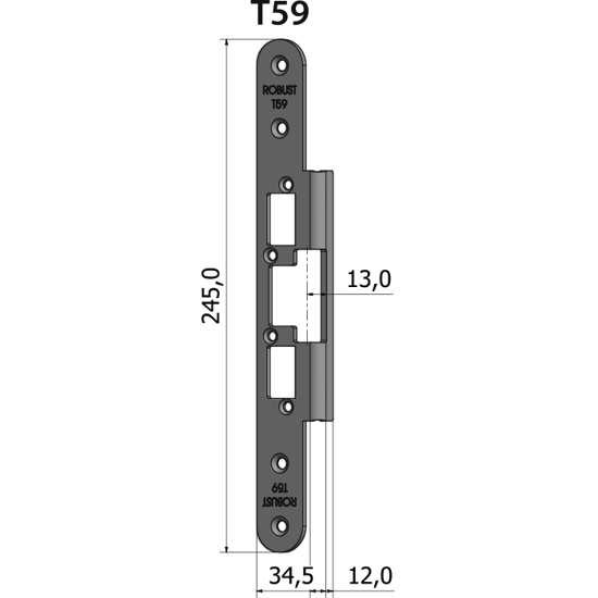 STOLPE T59 VINKLET 13 MM RST.EL.POL (80T59)