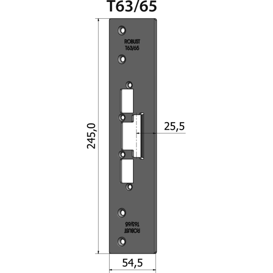 STOLPE T63/65 RETT 25,5 MM RST.EL.POL (80T63/65)