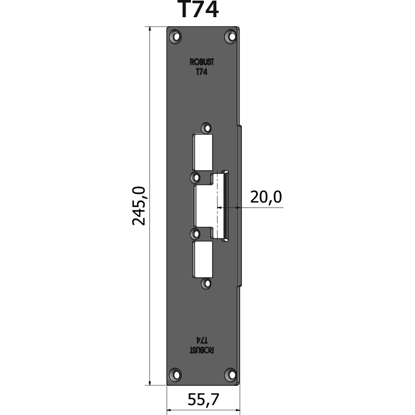 Bilde av STOLPE T74 RETT 20 MM RST.EL.POL (80T74)