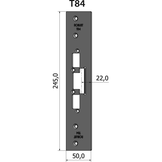 STOLPE T84 RETT 22 MM RST.EL.POL (80T84)