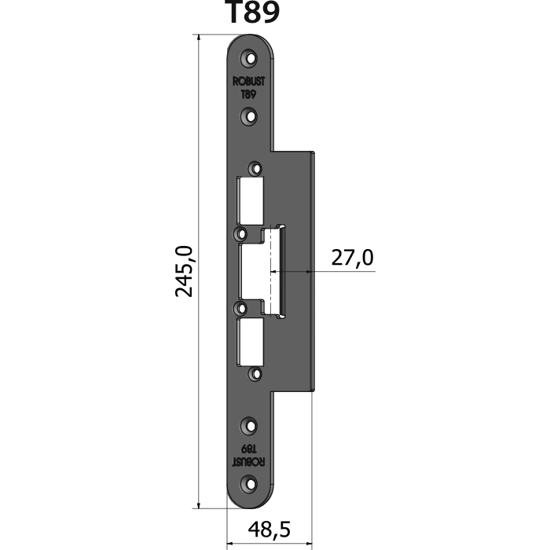 STOLPE T89 RETT 27 MM RST.EL.POL (80T89)