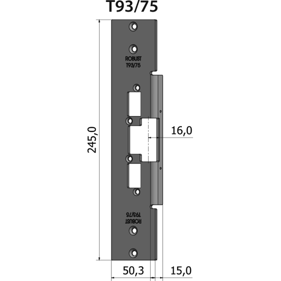 STOLPE T93/75 VINKLET 16 MM RST.EL.POL (80T93/75)