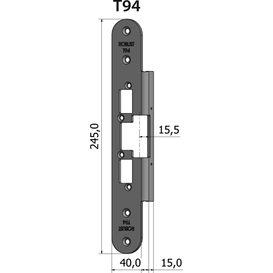 STOLPE T94 VINKLET 15,5 MM RST.EL.POL (80T94)