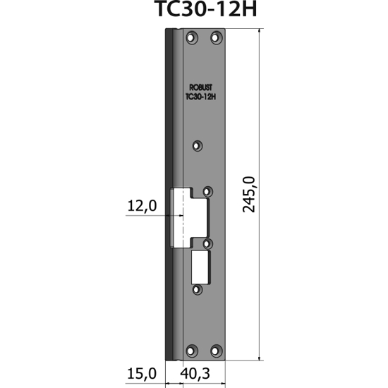 STOLPE TC30-12H VINKLET 12 MM RST.EL.POL (80TC30-12H)