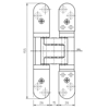 HENGSEL SKJULT TE 526-3D TECTUS RST.M BRONSE (/*) (H6000)