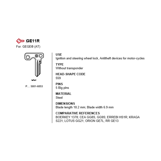 EMNE SILCA GE11R/E.HS1R/O.GE7L/C.GG8S/C.GG9S (O1543)
