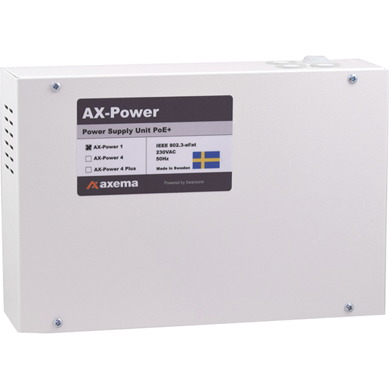 POE SWITCH AX-POWER 1, 30W, M/BATTERI 2X12V 1,3 AH