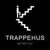 TAKTILE PIKTOGRAM: TRAPPEHUS, 180X180 MM, SORT