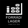 TAKTILE PIKTOGRAM: FORRÅD / LAGER, 180X180 MM, SORT