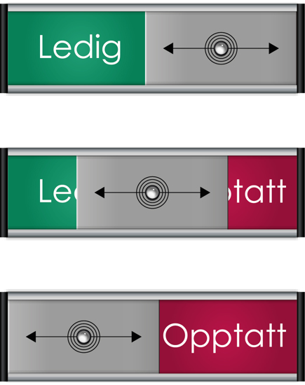 LEDIG/OPPTATT DØRSKILT 100X31