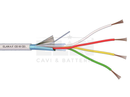 KABEL 4-LEDER (4x0,22) SKJERMET RULL À 100M HVIT (/*) (K3110)