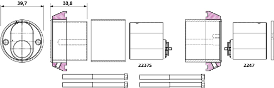 SYLINDERSETT 2285CS S M/4 NKL M/RING 13MM  MS.FKR #
