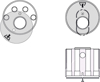 KNAPPVRIDER 2272FPR/32MM M/RING 13MM M/RETURFJÆR M/DEKKPLATE MS.M #