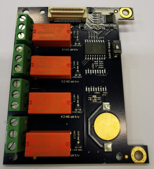 RELÈKORT M/4 RELE PCB KOMPLETT FOR FD10 DØRAUTOMATIKK