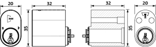 SYLINDERSETT 2237CS M/4NKL U/SKRUER MS.M