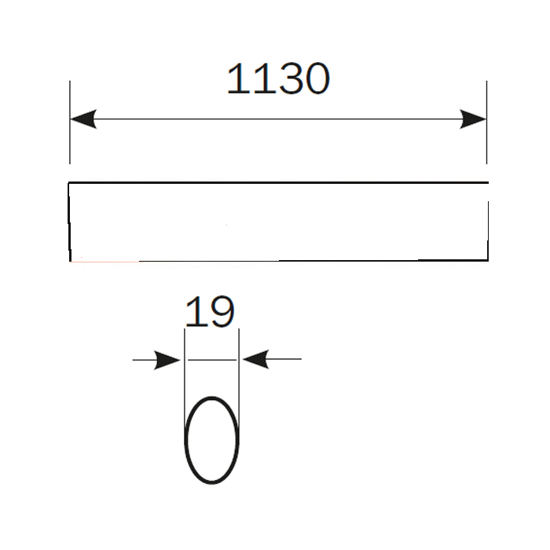 TRYKKSTANG FOR ISEO BASE PANIKKBESLAG 1130MM LAKK HVIT RAL 9016