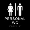 TAKTILE PIKTOGRAM: PERSONAL WC, 180X180 MM, SORT