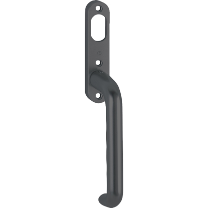 Bilde av BALKONGDØRVRIDER 137/350KL SYLINDER HOPPE ALU.SORT F9714M