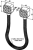 KARMOVERFØRING FLX10 M/METALL ENDESTYKKER 400MM Ø10MM