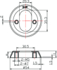 SYLINDERSKILT 568-11MM UTV. RST.PVD MS.M 316L