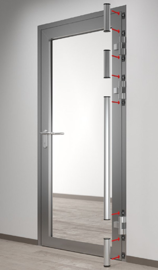 KLEMSIKRING BA-20/22, H-SIDE, UTENPÅLIGGENDE HENGSEL, L=1735 MM ALU, HVIT RAL9016, NY TYPE!