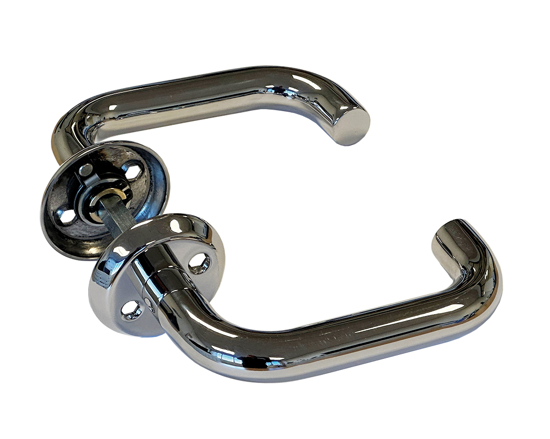 DØRVRIDER 619UR 19MM M/ROSETT M/RETURFJÆR DT 35-90MM AISI 316 RF.MATT