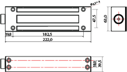 Bilde av MAGNETLÅS HGL1200DR, 600KG SENSOR, UTENDØRS MULTIMONT, IP67, 12/24 VDC, 250mA/24V