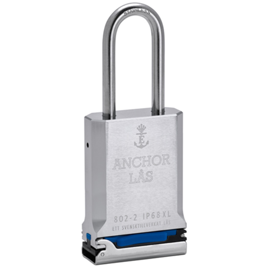 HENGELÅS ANCHOR 802-2 B60 XL IP68 OVAL SYL ILOQ, MESSING HUS, BØYLE RST, FG2